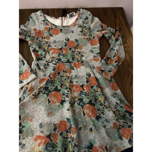 Anthropologie Saturday Sunday Gray Floral Knit Dress Fit & Flare Size Medium - Picture 14 of 16